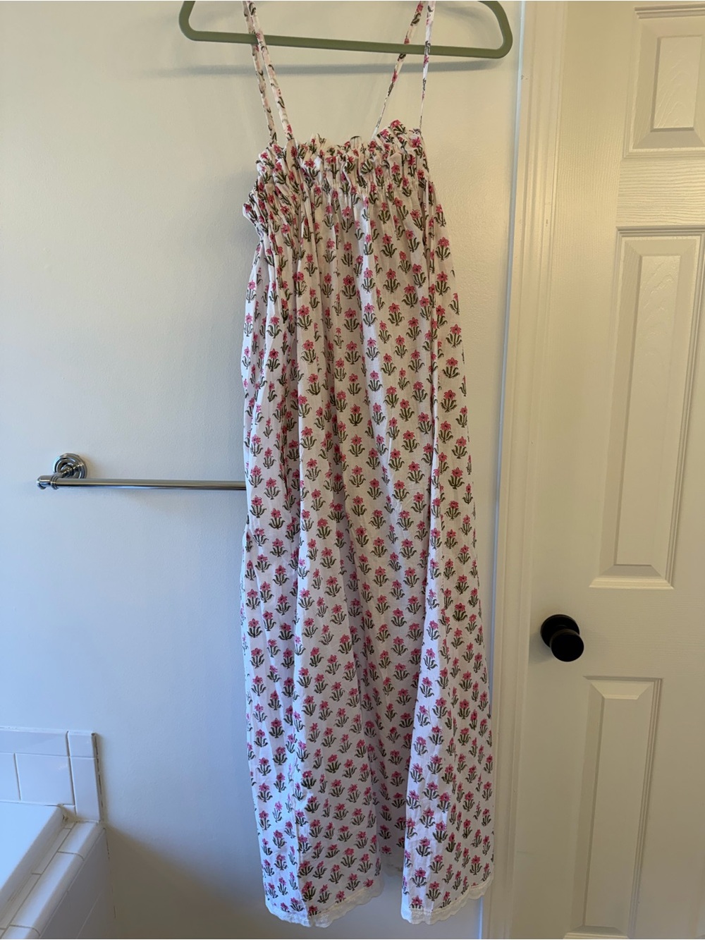 Darling Women’s White Floral Smocked Maxi Dress